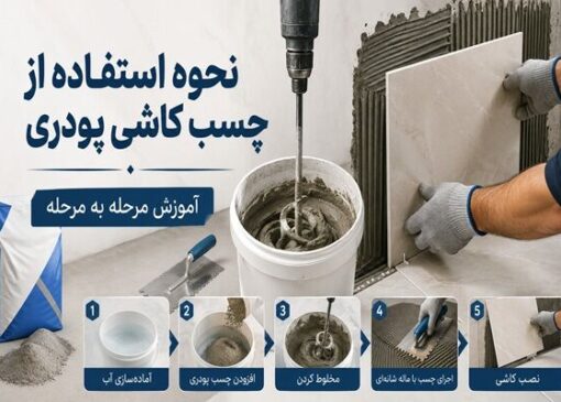 نحوه استفاده از چسب کاشی پودری، آموزش مرحله به مرحله
