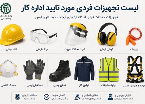 لیست تجهیزات حفاظت فردی مورد تایید اداره کار؛ راهنمای کامل انتخاب تجهیزات حفاظت فردی استان