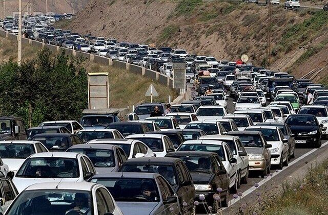 ترافیک سنگین در محورهای چالوس و آزادراه تهران-شمال